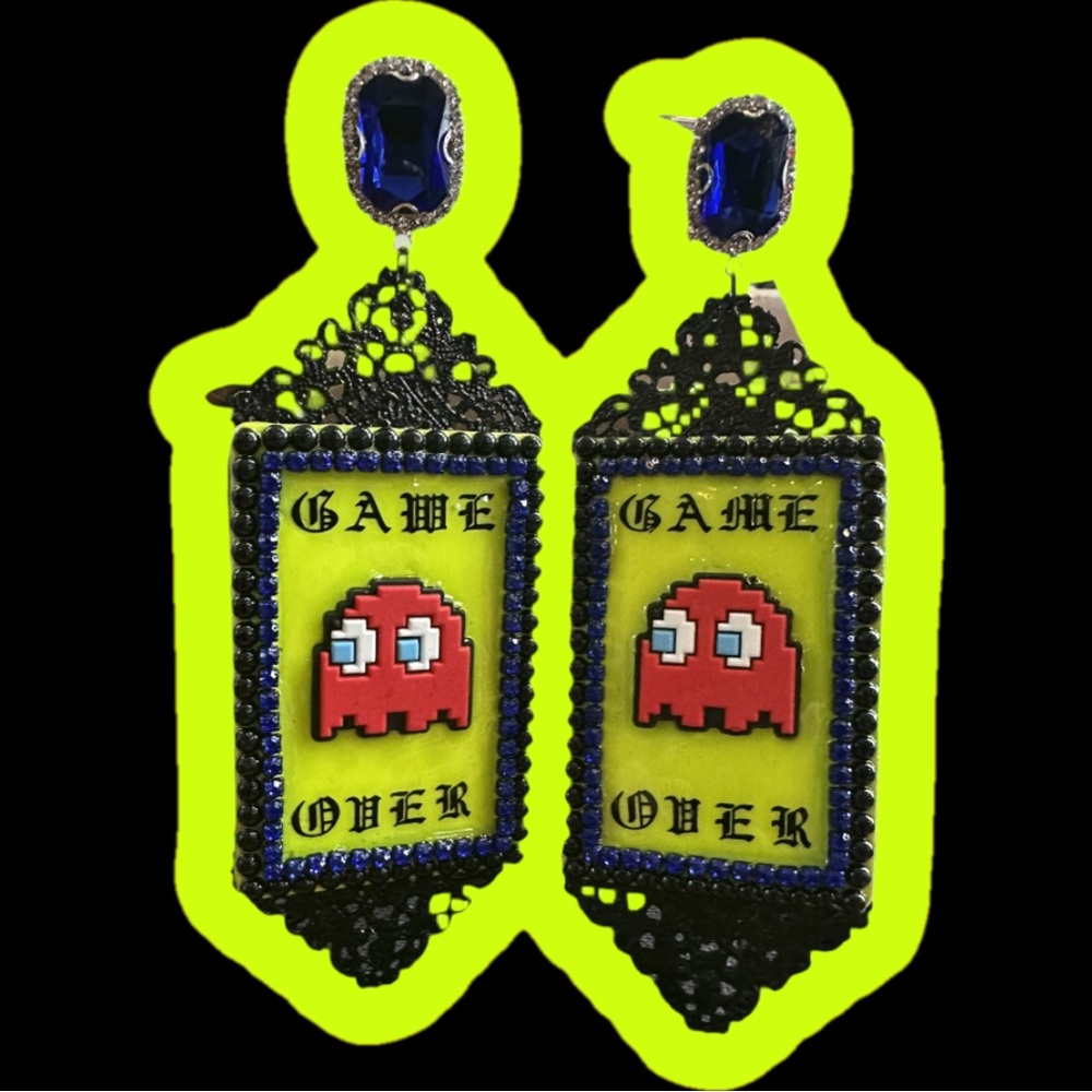 Couture Earrings - Game Over, Pac Man